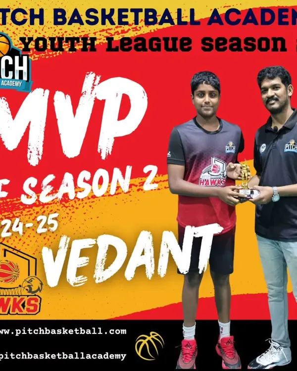 Vedant, our Most Valuable Player of Youth League Season 2. This award recognizes a stellar season of consistency, leadership, and all-around excellence on the court.