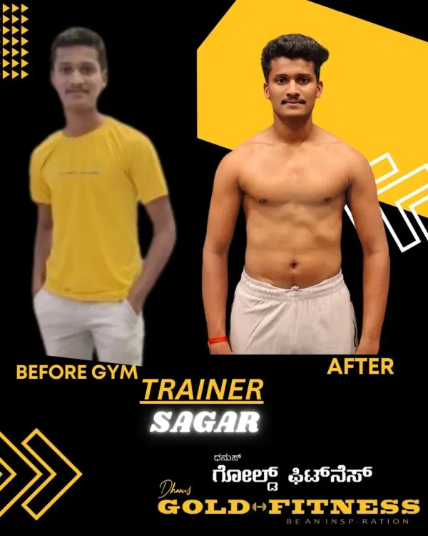 This is a classic example of a skinny-to-strong transformation. With the right guidance from trainer Sagar, this client built a solid, athletic physique through consistent strength training and diet.
