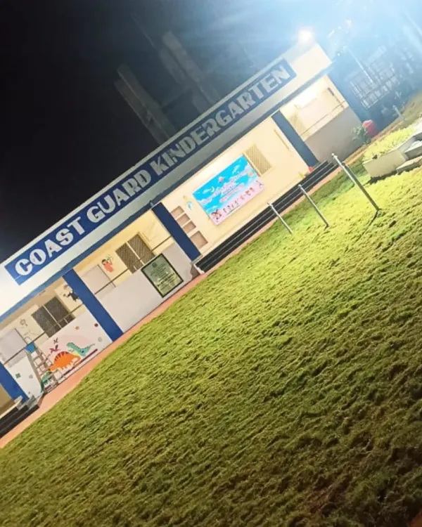 The completed lawn at the Coast Guard Kindergarten, seen at night. We ensure our projects look great day or night.