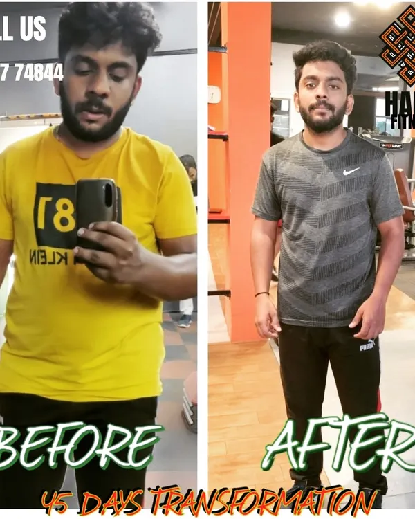 A 45-day transformation that shows what is possible with focus and consistency. We worked on a combination of strength training and diet management to achieve this change.