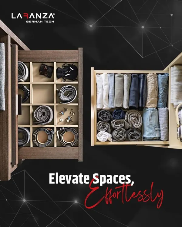 Elevate your spaces effortlessly. Here are two of my drawer solutions: a compartmentalized organizer for belts and accessories, and a deep drawer for neatly folded or rolled clothing.