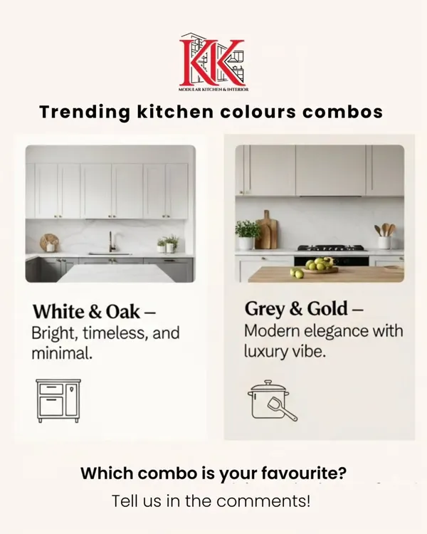 Which color combo is your favorite? Choose between the bright, timeless vibe of White & Oak or the modern elegance of Grey & Gold. Both are designed to make your kitchen feel fresh and stunning.