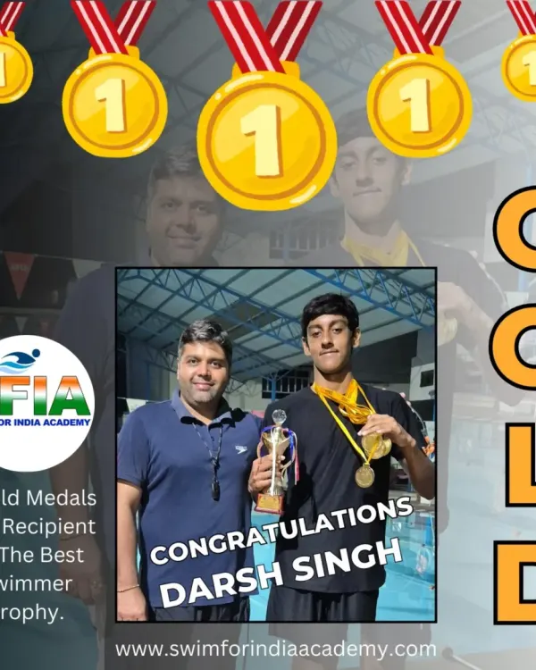 Darsh Singh's incredible achievement of 5 Gold Medals and the Best Swimmer Trophy at the CBSE North Zone Swimming Championship. A true testament to his grit.
