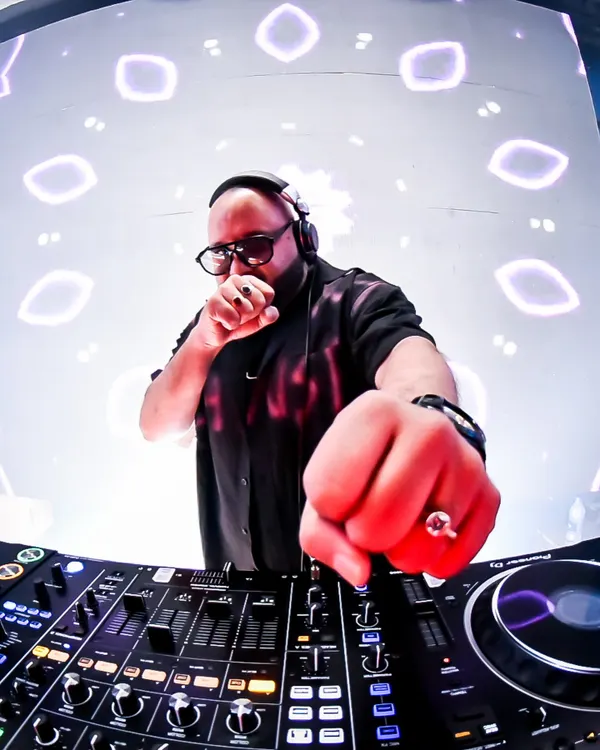Pointing to the crowd, feeling the energy. This is the connection I build at every show, making sure everyone feels like part of the party.