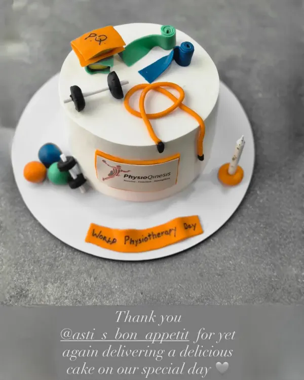 A lovely story mention from a client for their World Physiotherapy Day cake. It means so much to be part of your special days.