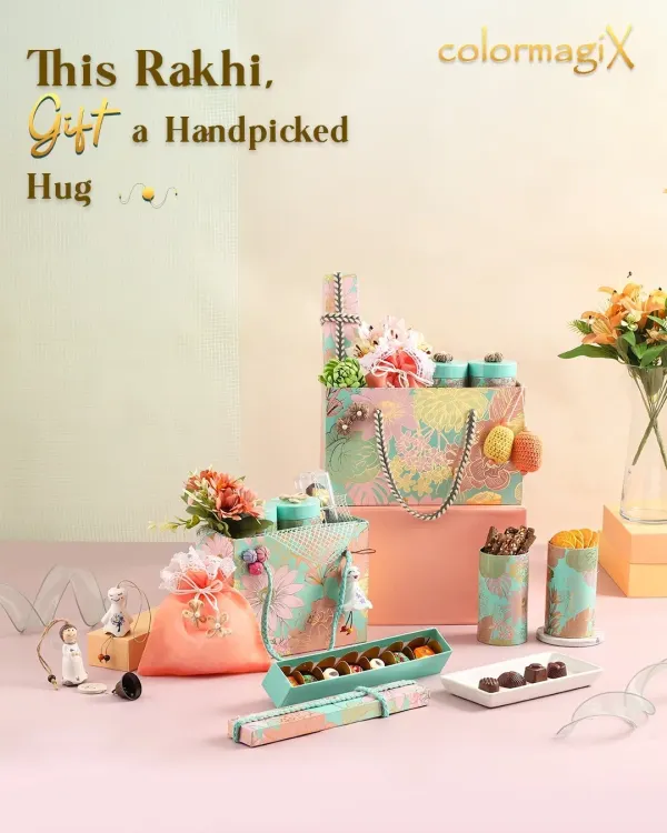 This Rakhi, we help you gift a handpicked hug. Our luxury hampers are thoughtfully curated with sweets, chocolates, and elegant rakhis to celebrate the beautiful bond of siblinghood in style.