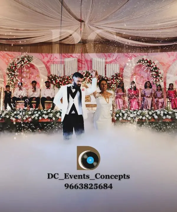 We create cinematic entrances for your big day. Here, we combined low-lying fog and indoor-safe cold fire sparklers to make the couple's first dance truly magical.