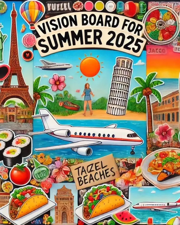 This is our vision board for Summer 2025. What's on yours? We can help you plan your next trip with your favorite influencer as your host.