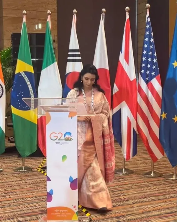 Hosting the G20 Curtain Raiser in the Andaman and Nicobar Islands, surrounded by the flags of member nations. It was a privilege to set the stage for India's presidency, welcoming delegates to our country.
