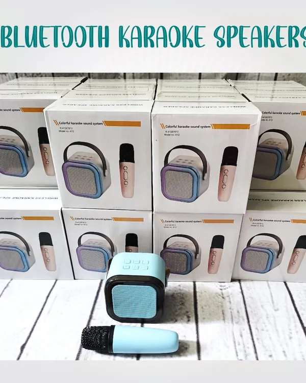 These mini Bluetooth karaoke speakers are a super fun gift. Each one comes with a small microphone and features LED lights. I prepared 30 of these for a bulk order.