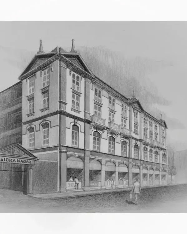 The final drawing of Sicka Nagar, a historic area in Mumbai, commissioned by HDFC. The goal was to recreate its vintage 90s appearance, excluding modern elements.