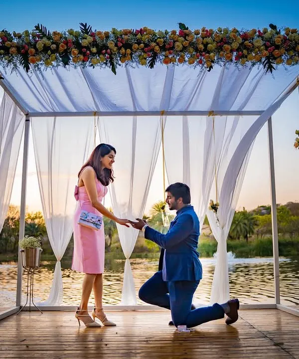 A perfect proposal setup by the water at sunset. We help you plan and capture these milestone moments, ensuring the surprise and emotion are preserved forever.