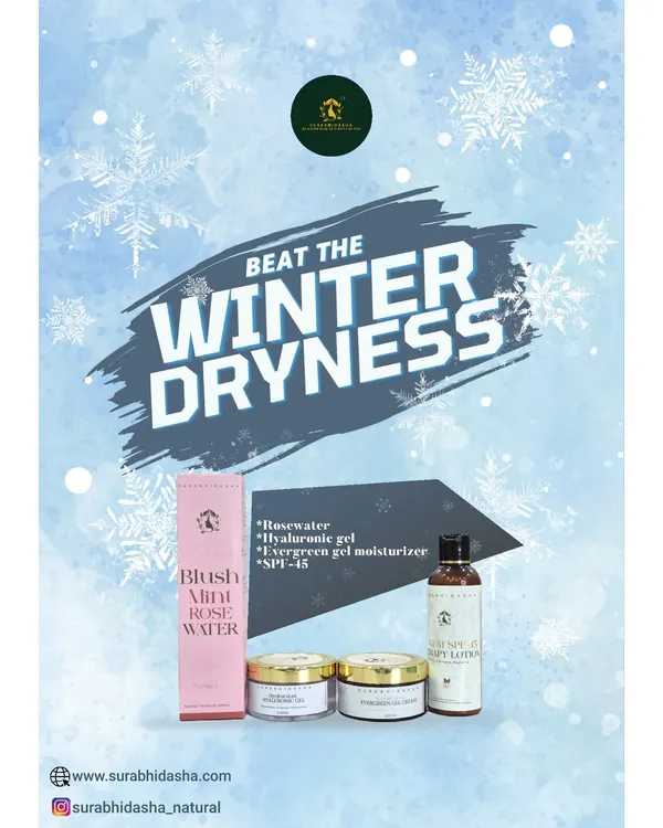 Beat the winter dryness with our curated combo. This set includes Rosewater, Hyaluronic gel, Evergreen gel moisturizer, and SPF to keep your skin hydrated, protected, and glowing all season long.