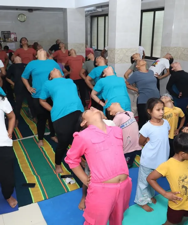 Welcome to our space, where yoga comes alive for everyone. This is a snapshot from our International Yoga Day celebration at our Kandivali studio, filled with the collective energy of adults and children practicing together. It shows that yoga has no age limit and is a joyful path to health for the whole family.