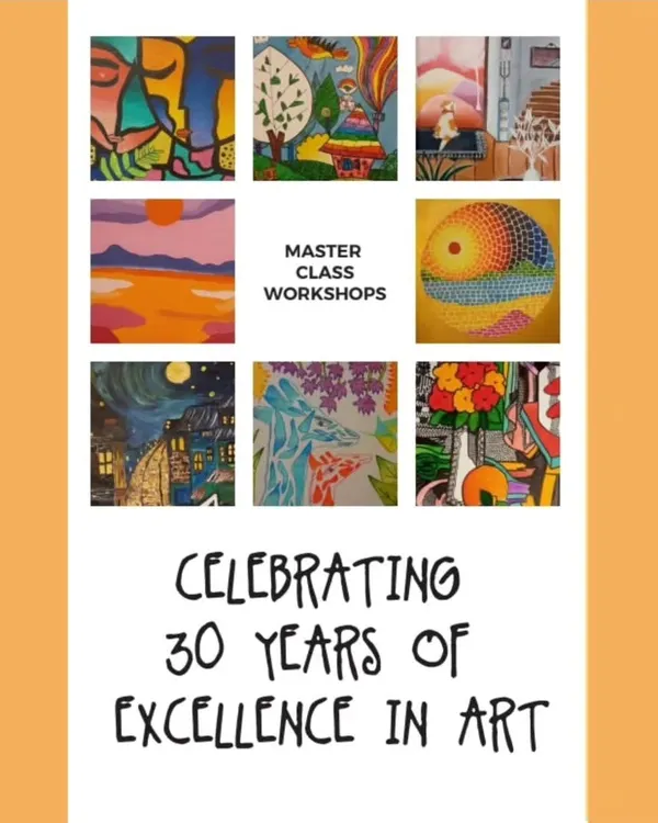 This collage showcases the variety of my master class workshops. Throughout the year, we explore famous masters and contemporary artists, learning about their unique styles and elements of art history.