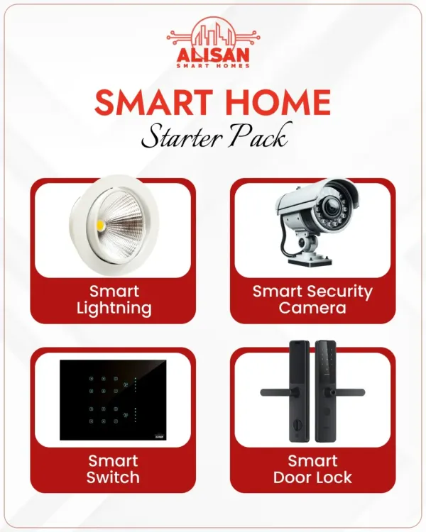 Not sure where to begin? Our Smart Home Starter Pack is the perfect entry point. It includes a smart light, a security camera, a smart switch, and a smart door lock to kickstart your home automation journey.