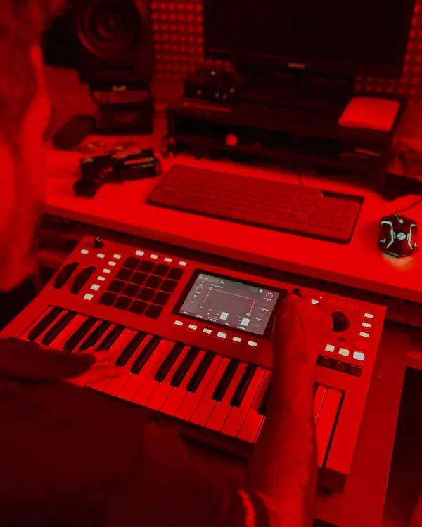 This is my creative space, my Bangalore studio, where I build tracks from the ground up. The Akai MPC Key 37 has been a total game changer for my workflow, helping me craft that crisp, club-ready sound I'm known for. It's all about good vibes and making music that moves you.