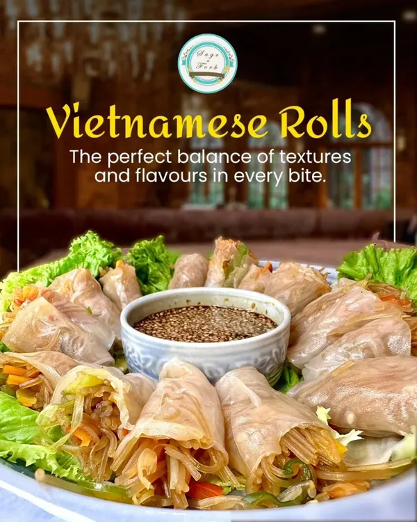 My Vietnamese Rolls are the perfect balance of textures and flavors. Fresh vegetables and vermicelli noodles are wrapped in delicate rice paper and served with a savory dipping sauce.