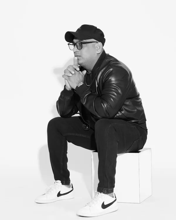 A professional studio portrait. While I'm all about high energy at my gigs, this shows a more contemplative side and my deep connection to the art of music.