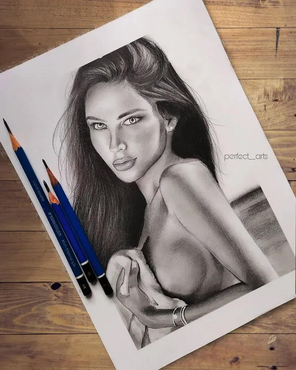 My take on a classic portrait of Angelina Jolie. The main goal here was to capture her distinct features and intense gaze using careful shading with graphite pencils to create a soft yet powerful look.