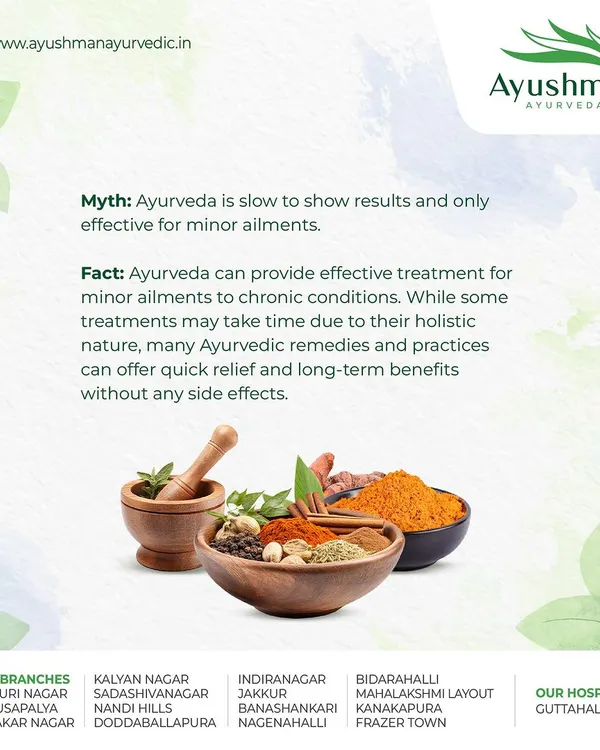 This post debunks the common myth that Ayurveda is slow and only for minor ailments. We clarify that while some treatments are gradual, many Ayurvedic remedies offer quick relief and long-term benefits for chronic conditions without side effects.