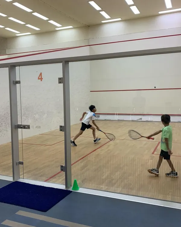 Intense action from the Willingdon Squash Academy tournament, where young players battled it out in fast-paced rallies.