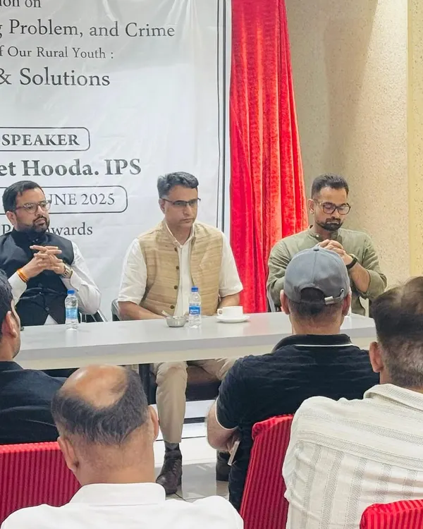 Participating in a constructive discussion on drug abuse, illegal immigration, and crime impacting rural youth, alongside Dr. Sagar Preet Hooda, IPS. It takes a collective effort to find solutions.