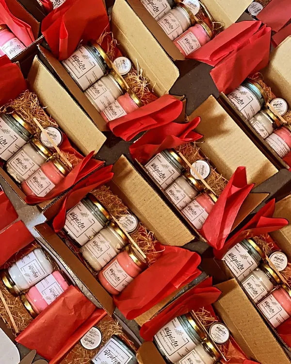The gifting season is our favorite time of year. Here are some of our custom gift boxes being prepared, perfect for wedding favors or thoughtful corporate gifts.