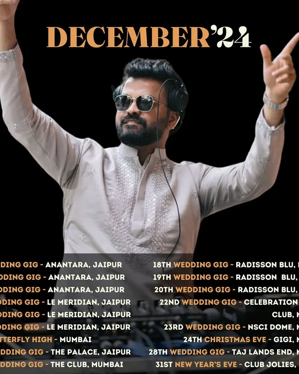 My gig calendar for December 2024 was absolutely packed with wedding gigs, club nights at NSCI Dome and Gigi, and special events for Christmas and New Year's Eve. A month of back-to-back magic and unforgettable parties.