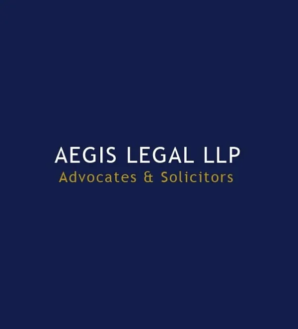 The official logo of my law firm, Aegis Legal LLP, which represents our commitment to providing a shield of protection through robust legal defense.