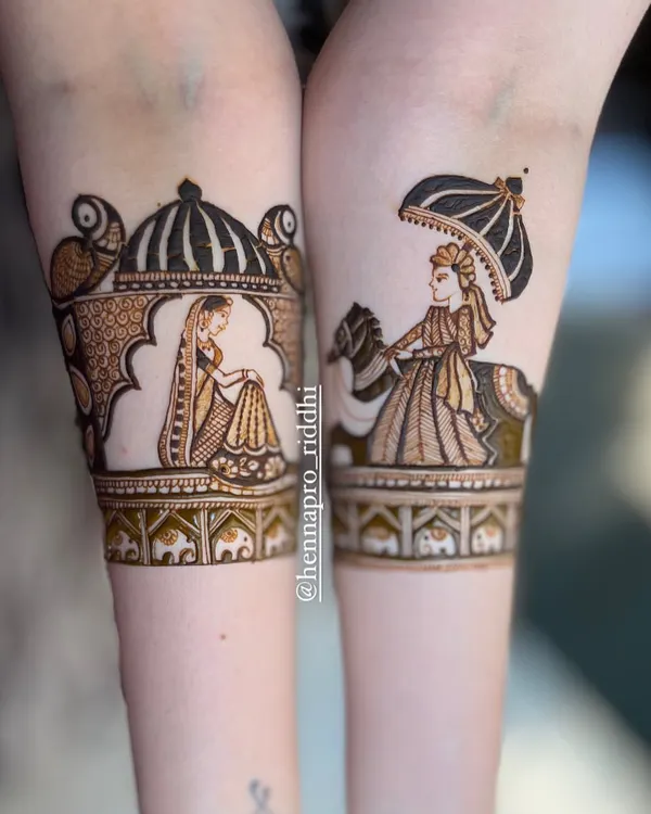 I am mesmerized by how this doli and baraat design turned out. The bride in her palanquin on one arm and the groom on his horse on the other is a classic story, beautifully told.