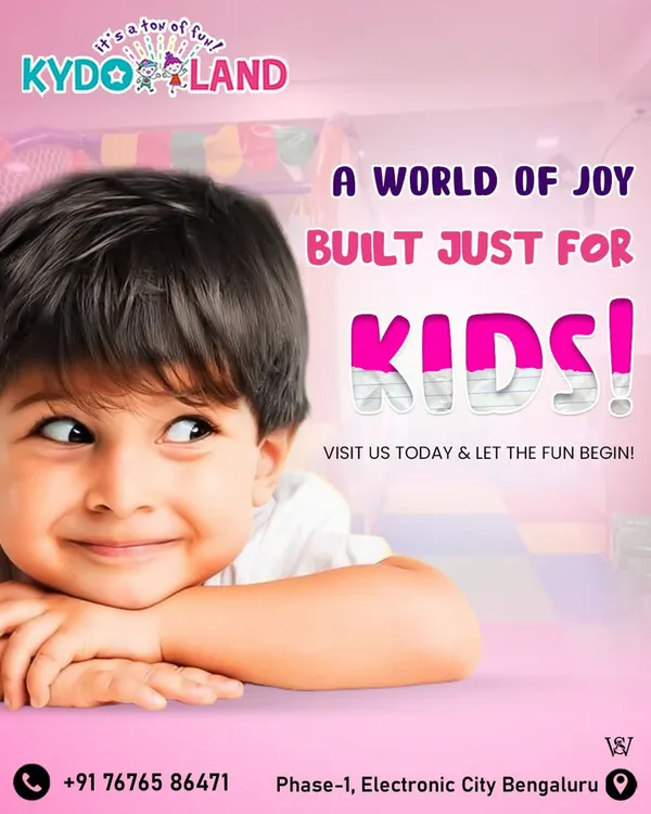 I built Kydoland to be a world of joy just for kids. This graphic, with a happy child's smiling face, captures the essence of what I want every visitor to experience: pure happiness.