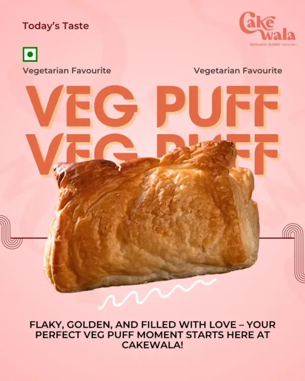 Our Veg Puff is a classic for a reason. It's flaky, golden, and filled with a delicious vegetable mix, making it the perfect snack for any time of day.