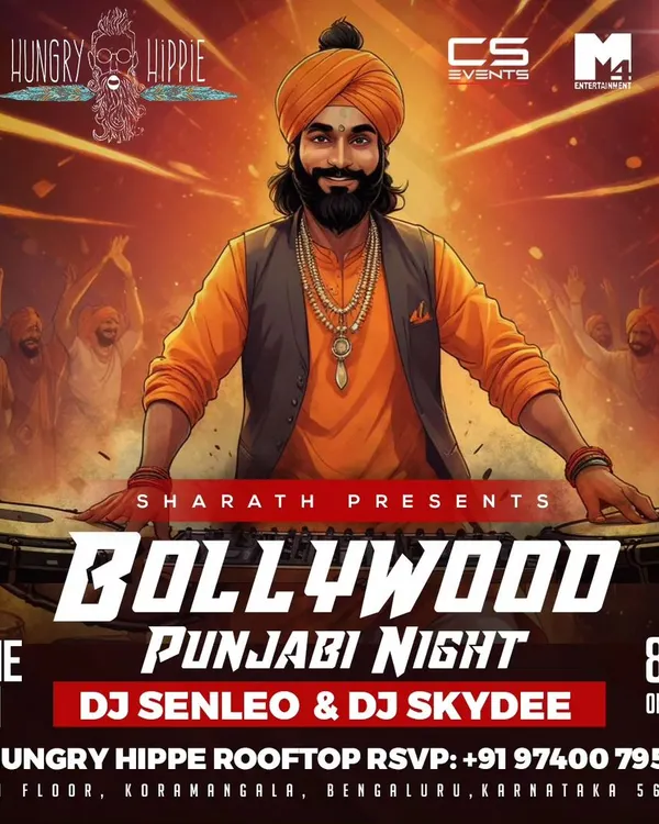 My Bollywood Punjabi nights are all about high energy and authentic beats. Here's a flyer from a packed event at Hungry Hippie, where I bring the best of both worlds.