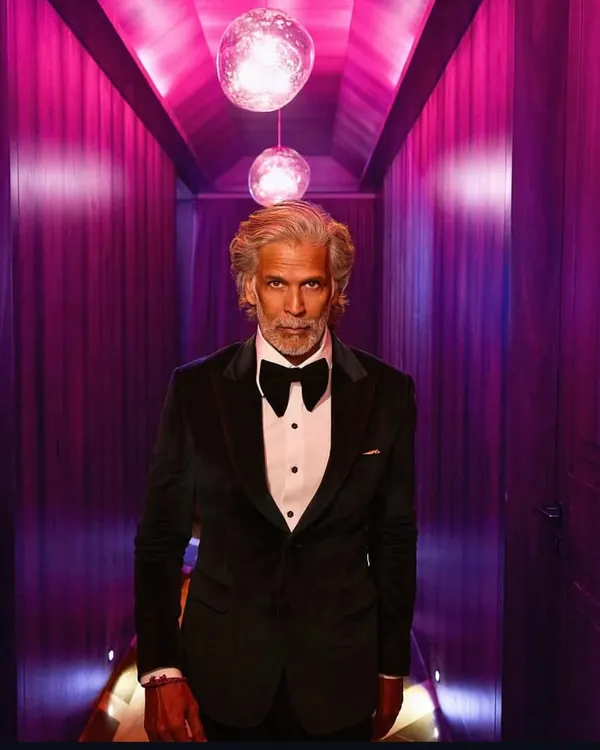 For this ad campaign, I styled the iconic Milind Soman in a classic black velvet tuxedo. The goal was to create a look of timeless sophistication and power, fitting for a high-end brand launch.