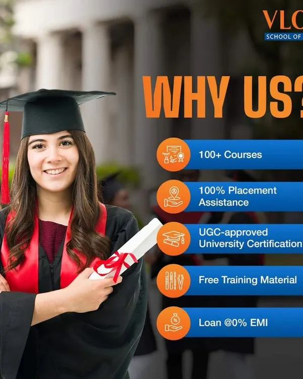 Why choose my school? I offer over 100 courses, 100% placement assistance, UGC-approved certifications, free training material, and loan options at 0% EMI to make your education accessible.