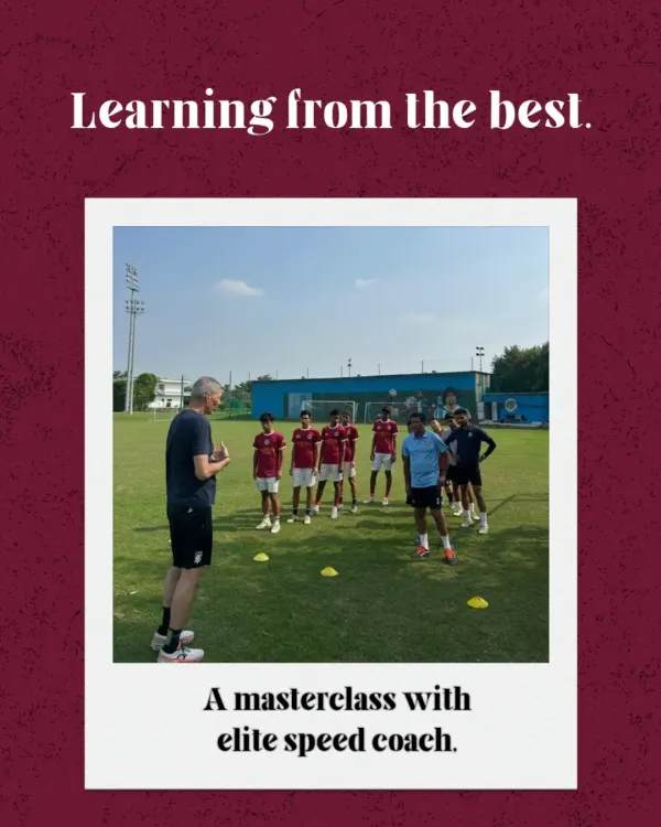 Learning from the best. My players receive instruction from an elite speed coach, getting a masterclass in the small details that lead to big gains in speed and performance.