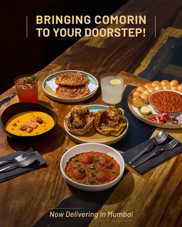 A glimpse of the Comorin feast you can enjoy right at your own table. We bring together a variety of our signature dishes, from rich curries to fresh salads and buttery breads, creating a complete gourmet experience delivered to your doorstep.