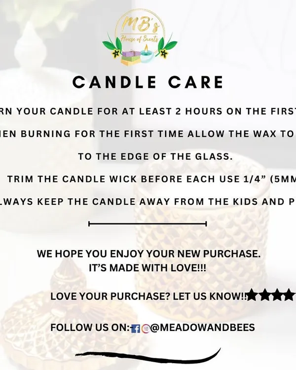 To help you get the most out of your candle, I've put together these top tips. Following these simple steps, like trimming the wick and allowing a full melt pool on the first burn, will ensure a clean, even burn every time.