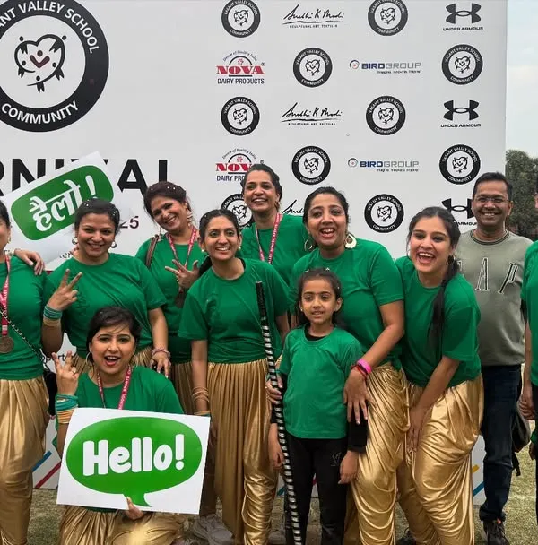 The amazing parent team from Vasant Valley School after their performance. It was so rewarding to see them bond, compete, and have fun together. We love projects that bring communities together.