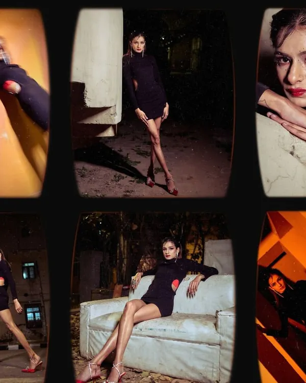 A collage from the 'Embrace Self' test shoot, styled by my student Shikha. This shows the variety of powerful shots we achieved, focusing on mood, composition, and highlighting the model's confidence.