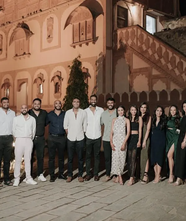 The celebration began with an intimate welcome dinner for the bridesmaids and groomsmen at Khimsar Fort. It was the perfect way to kick off the festivities with the couple's closest friends.