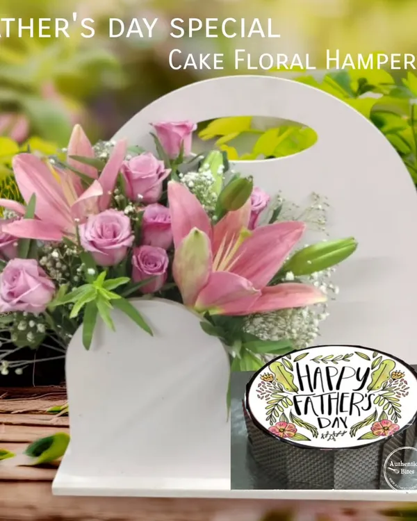 Make any occasion unforgettable with our cake and floral hampers. This Father's Day special combines a delicious, themed cake with a hand-arranged bouquet of fresh flowers, offering a complete and thoughtful gift solution.