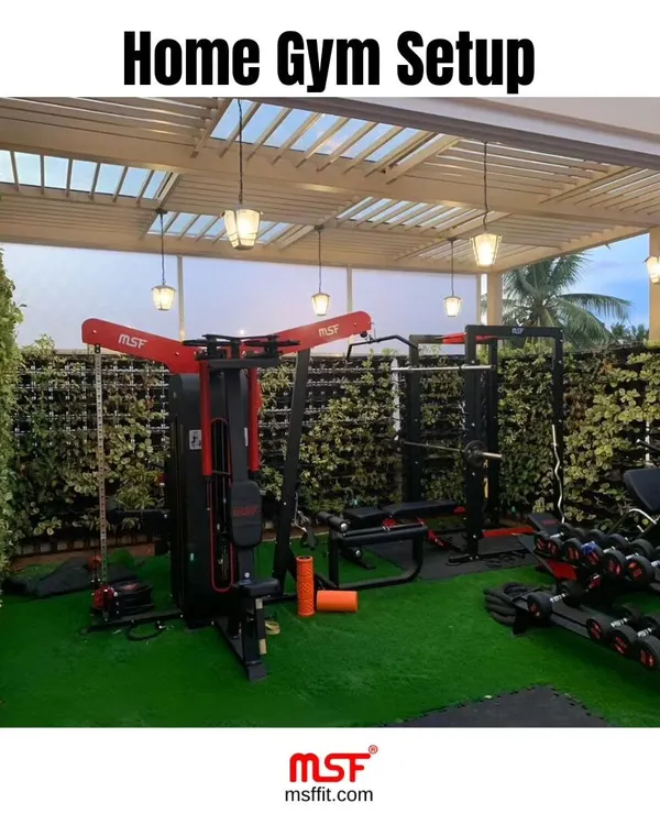 This is what a dream home gym looks like. We transformed this beautiful open-air space into a complete personal fitness sanctuary, featuring a multi-functional trainer, leg press, and a full dumbbell rack. I handle everything from the layout design to the final installation.