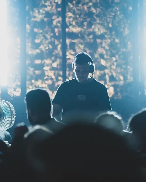 A powerful silhouette shot from my set at Raahi. Playing for a packed club like this is the best way to test new tracks and feel the crowd's energy.