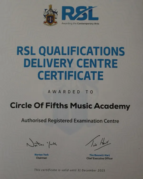 We are thrilled to be an official RSL Qualifications Delivery Centre. This means you can prepare for and take your Rockschool exams right here with us.