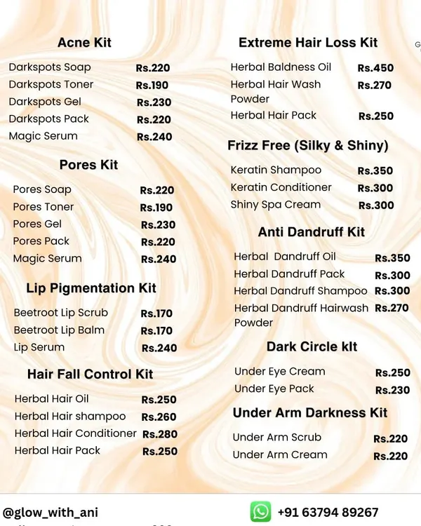 Here is a list of my kits for different concerns. I have created these combinations to make it easy for you, from the Hair Fall Control Kit to the Anti Dandruff Kit and Frizz Free Kit.