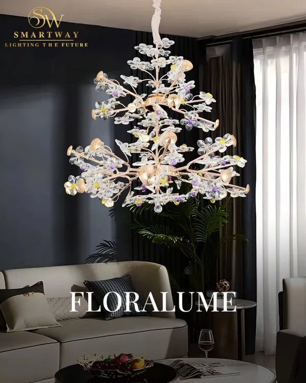 The Floralume chandelier, an elegant piece that illuminates your space with luxury and style.