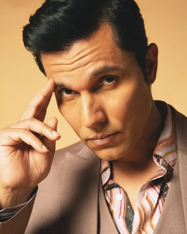 This is the moment we work for. A close-up portrait of actor Randeep Hooda, where the focus is entirely on his intense expression and the subtle play of studio light.