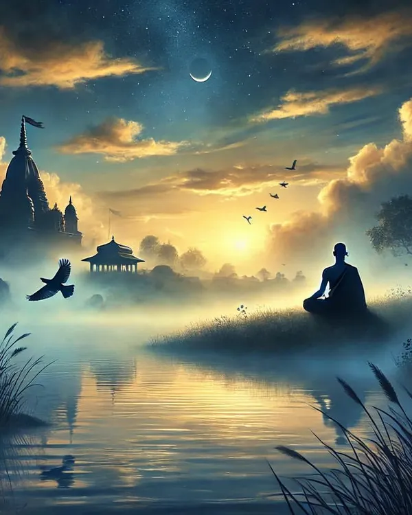 Silence speaks when the soul listens. This image is a reminder to embrace stillness, especially during sacred times like Mauni Amavasya, to find inner peace and spiritual awakening.